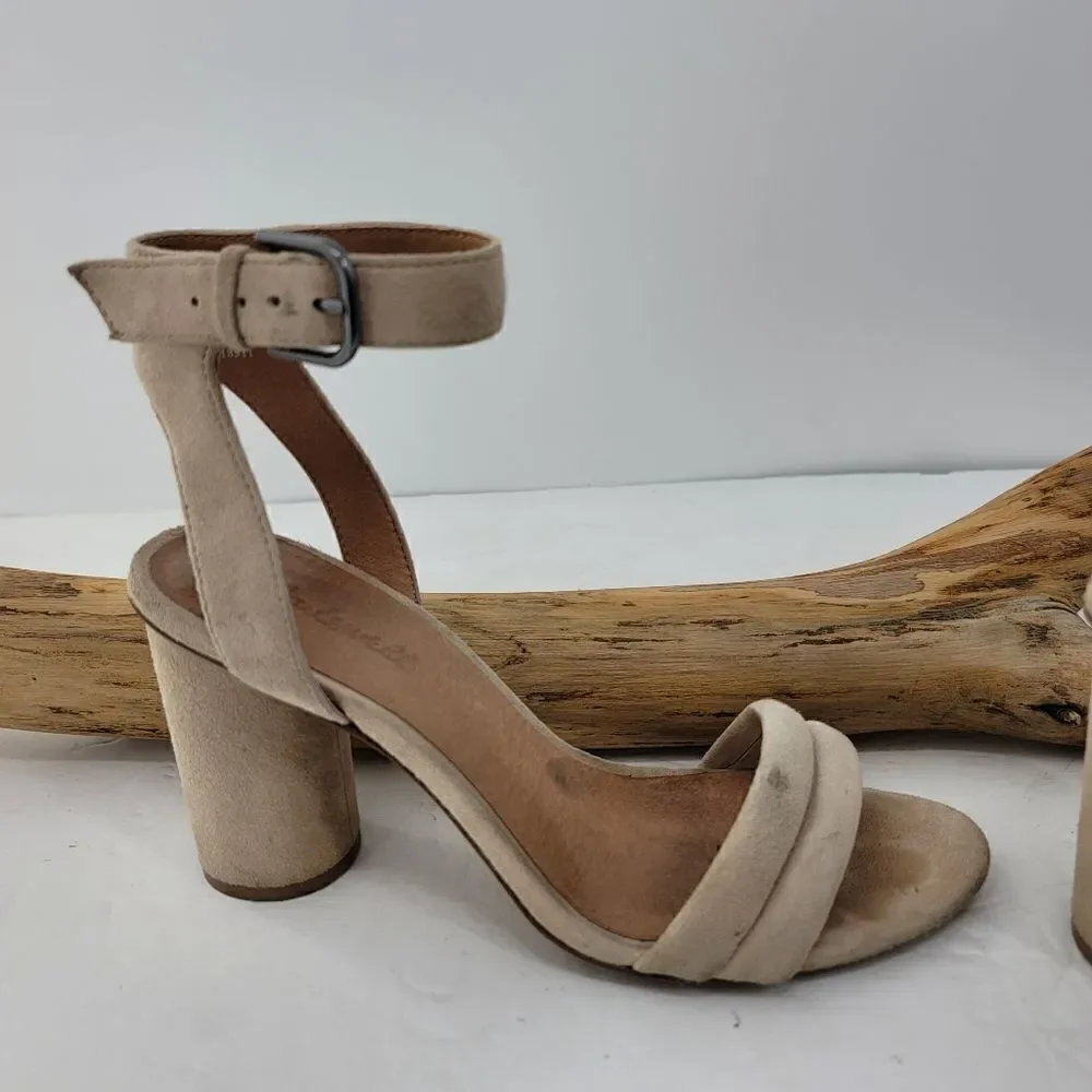 Madewell Rosalie tan suede heels